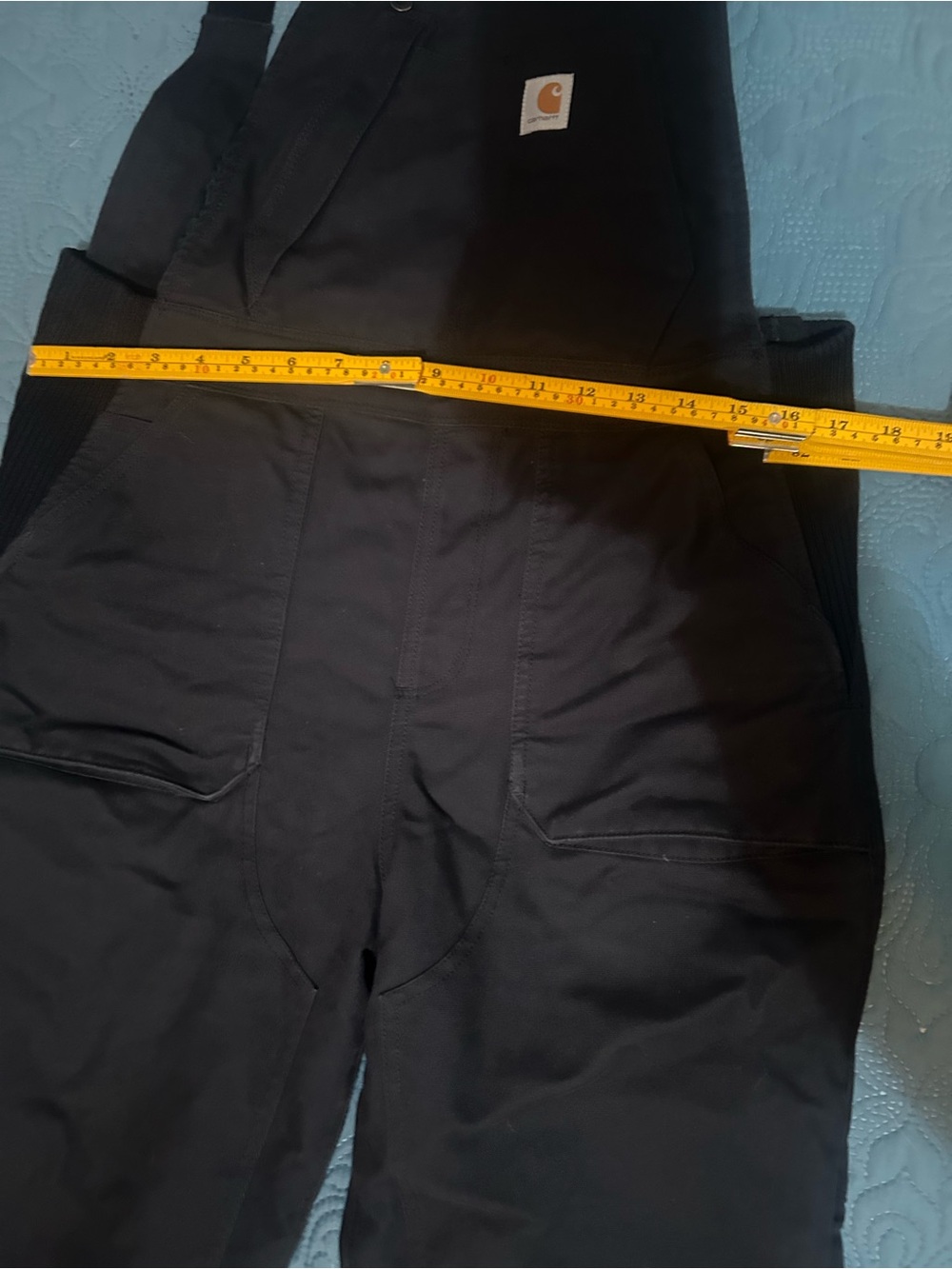 Woman's Carhartt Black Coveralls with Brown Logo Patch - Picture 6 of 11